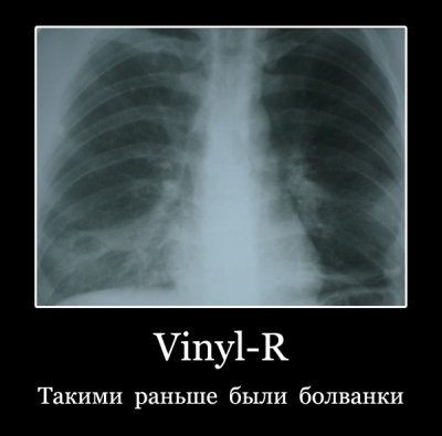  Демотиватор "Vinyl-R: Такими раньше были болванки" 